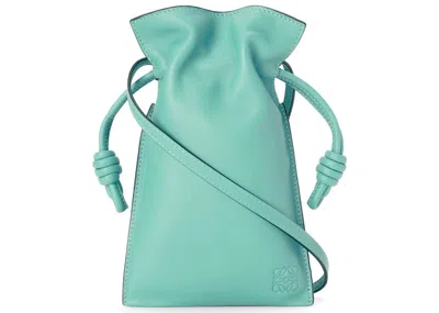 Pre-owned Loewe Women's  Flamenco Pocket In Nappa Calfskin In Fresh Mint
