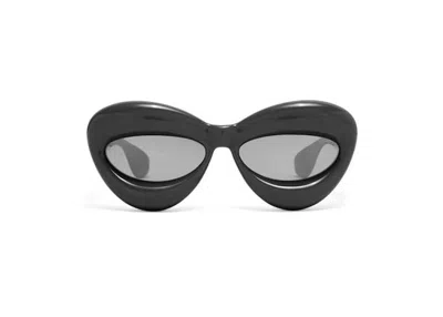 Pre-owned Loewe Women's  Inflated Cateye Sunglasses In Nylon In Black (g00036ix02 1100)