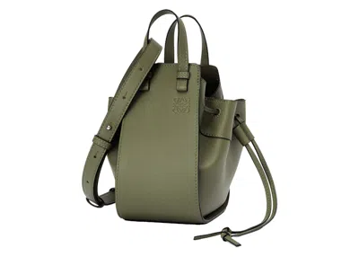 Pre-owned Loewe Women's  Mini Hammock Drawstring In Classic Calfskin In Avocado Green