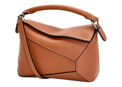 Pre-owned Loewe Women's  Mini Puzzle Bag In Classic Calfskin In Tan