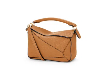 Pre-owned Loewe Women's  Mini Puzzle Bag In Soft Grained Calfskin In Light Caramel In Brown