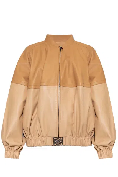 Pre-owned Loewe Women's  Nappa Bomber Jacket In Beige/sand