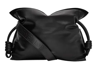 Pre-owned Loewe Women's  Puffer Flamenco Clutch In Shiny Nappa Lambskin In Black