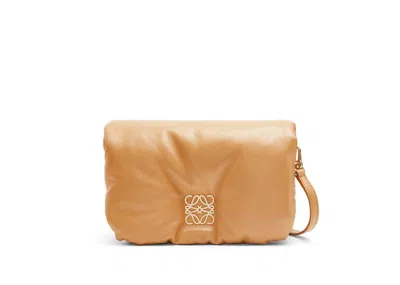 Pre-owned Loewe Women's  Puffer Goya Bag In Shiny Nappa Lambskin Mini In Camel