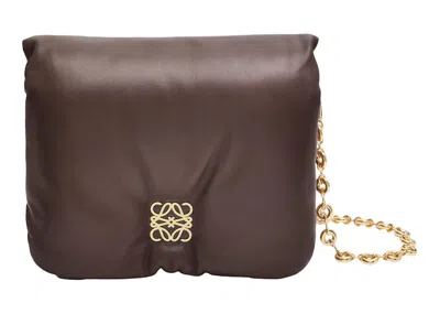 Pre-owned Loewe Women's  Puffer Goya Shoulder Bag In Dark Chocolate In Brown