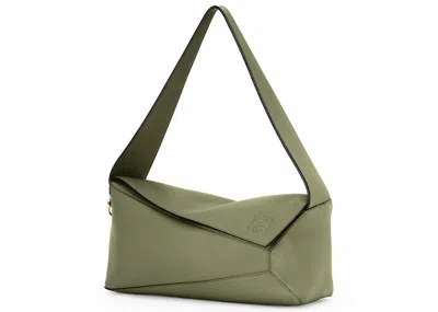 Pre-owned Loewe Women's  Puzzle Hobo Bag In Nappa Calfskin In Avocado Green