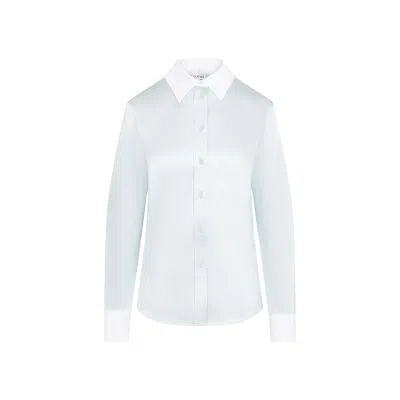 Loewe Long-sleeved Silk Shirt In Blue