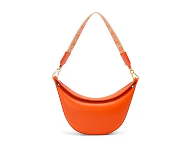 Pre-owned Loewe Women's  Small Luna Bag In Satin Calfskin And Jacquard In Orange