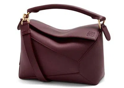 Pre-owned Loewe Women's  Small Puzzle Bag In Classic Calfskin In Dark Burgundy