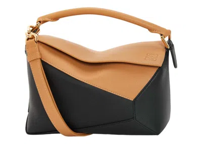 Pre-owned Loewe Women's  Small Puzzle Bag In Classic Calfskin In Warm Desert/black