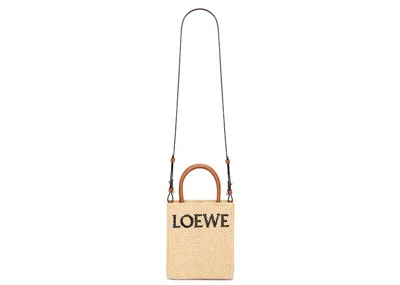 Pre-owned Loewe Women's  Standard A5 Tote Bag In Raffia In Natural/black
