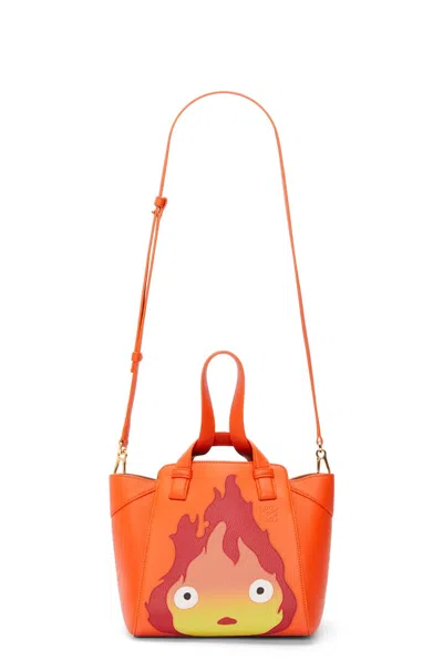 Pre-owned Loewe Women's  X Howls Calcifer Hammock Nugget Bag In Satin Calfskin In Orange