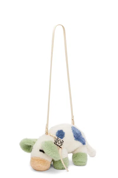 Pre-owned Loewe Women's  X Howls Cow Bag In Shearling In White