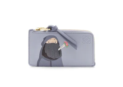 Pre-owned Loewe Women's  X Howls Markl Coin Cardholder In Classic Calfskin In Blue Lilac