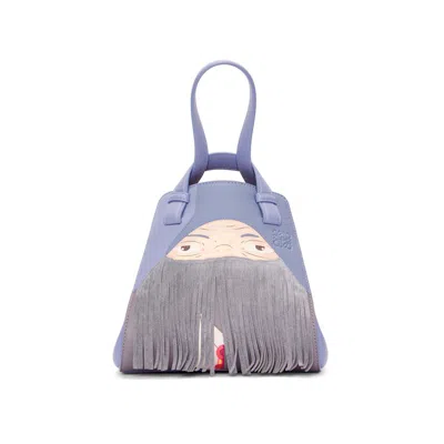 Pre-owned Loewe Women's  X Howls Markl Hammock Nugget Bag In Nappa Calfskin In Blueberry