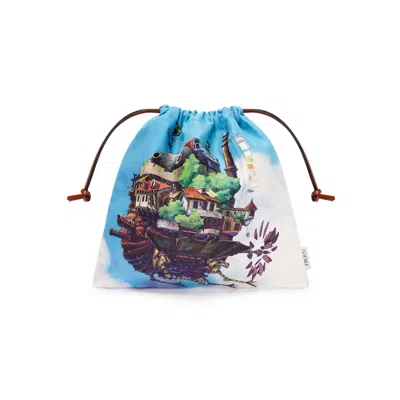 Pre-owned Loewe Women's  X Howls Moving Castle Drawstring Pouch In Canvas