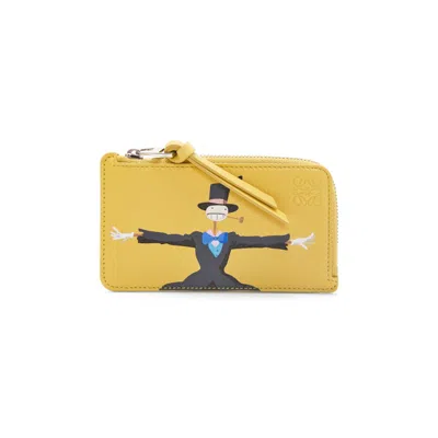 Pre-owned Loewe Women's  X Howls Turnip Head Coin Cardholder In Classic Calfskin In Dark Yellow