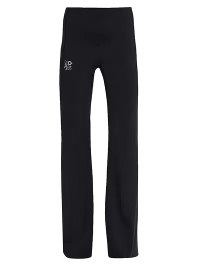 Loewe Women's  X On Active Stretch Boot-cut Pants In Black