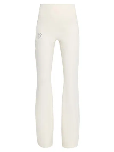 Loewe Women's  X On Active Stretch Boot-cut Pants In White