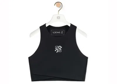 Pre-owned Loewe Women's  X On Technical Jersey Performance Top In Black