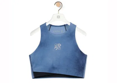 Pre-owned Loewe Women's  X On Technical Jersey Performance Top In Blue
