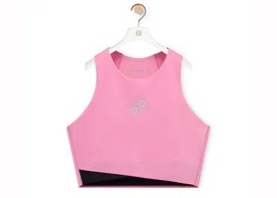 Pre-owned Loewe Women's  X On Technical Jersey Performance Top In Pink