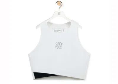 Pre-owned Loewe Women's  X On Technical Jersey Performance Top In White