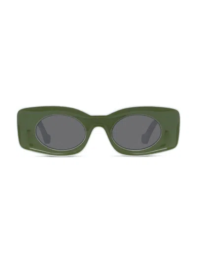 Loewe Women's  X Paula's Ibiza 49mm Rectangular Sunglasses In Shiny Dark