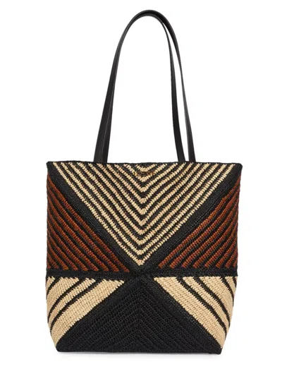 Loewe Women's  X Paula's Ibiza 4fa Striped Raffia Foldable Tote Bag In Natural Honey Gold