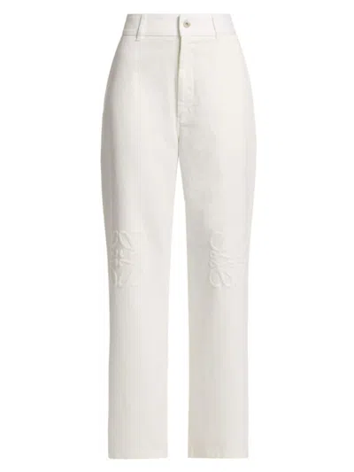 Loewe Women's  X Paula's Ibiza Anagram Baggy Jeans In White