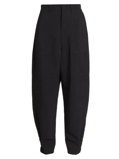 Loewe Cargo Belted Cuff Trousers In Black