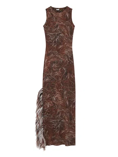 Loewe Women's  X Paula's Ibiza Feather Tank Maxi Dress In Multi