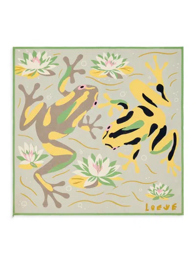 Loewe Women's  X Paula's Ibiza Frog-print Silk Scarf