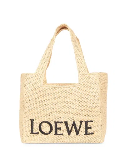 Loewe Women's  X Paula's Ibiza Medium Raffia Logo Tote Bag In Natural