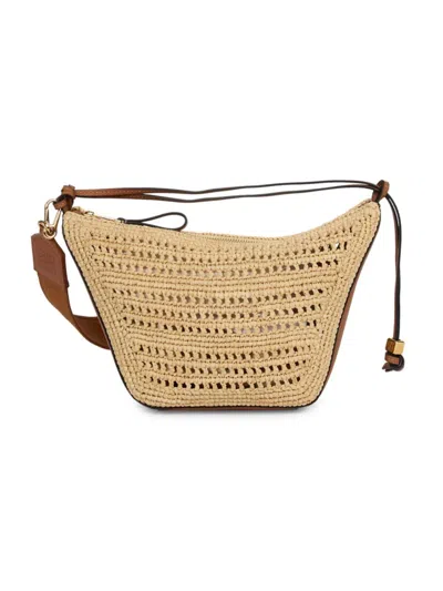 Loewe Women's  X Paula's Ibiza Mini Raffia Hammock Hobo Bag In Tan Natural