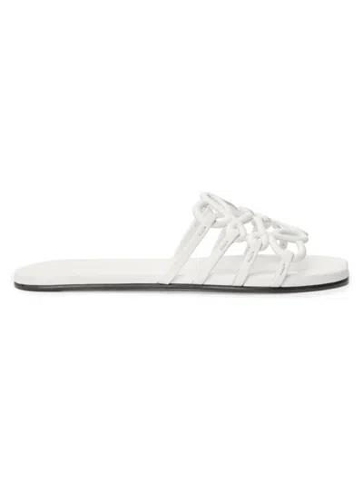 Loewe Women's  X Paula's Ibiza Petal Anagram Leather Slides In White