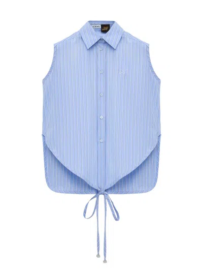 Loewe Sleeveless Shirt In Cotton In Blue