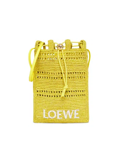 Loewe Women's  X Paula's Ibiza Raffia Crossbody Bag In Yellow
