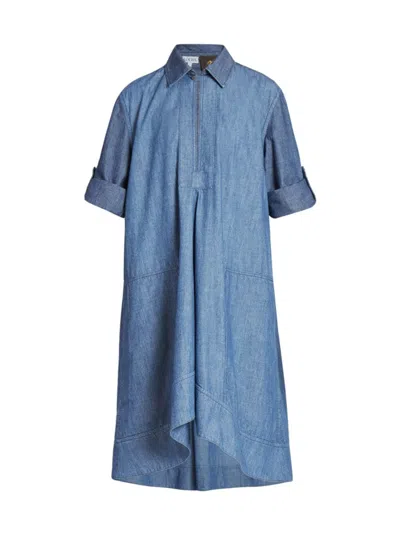 white christmas dresses Denim Maxi Dress for Women – Loose Fit Lightweight Retro Style – Vento main image 1