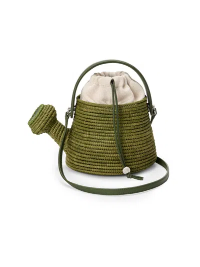 Loewe Women's  X Paula's Ibiza Watering Can Raffia Bucket Bag In Green