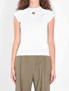 Loewe White Cotton-blend T-shirt With Anagram Logo Women In White