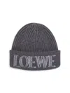 Loewe Women's Logo Wool Beanie In Gray