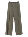 Loewe Khaki Wool Trousers Women In Gray