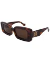 Loewe Chunky Anagram 46mm Rectangular Sunglasses In Brown
