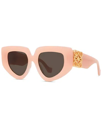 Loewe Anagram Brown Cat Eye Ladies Sunglasses Lw40154u 72e 51 In Pink