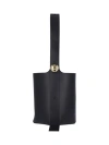 Loewe Green Calfskin Pebble Bucket Medium Bag Women In Black