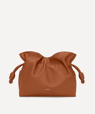 Loewe Medium Flamenco Clutch Bag In Brown