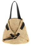Loewe Punch Hole Medium Leather-trimmed Raffia Tote In White