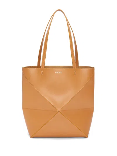 Loewe Women Medium Puzzle Fold Tote In Shiny Calfskin In Multicolor