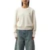 Loewe Womens Anagram-embroidered Cropped Wool-blend Jumper Ecru In Ecru